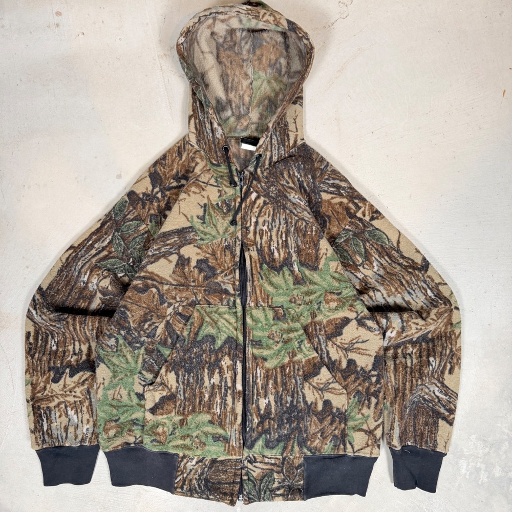 Ace Sportswear Mens Large Realtree Camo‎ Fleece Full Zip Hoodie Made in USA